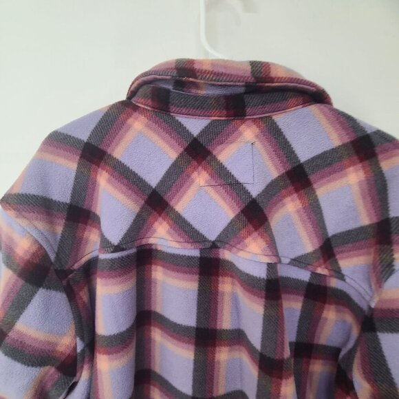 Sage Collective Women's Long Sleeve Plaid Super Plush Sherpa Lined Fleece Shirt - Picture 6 of 7